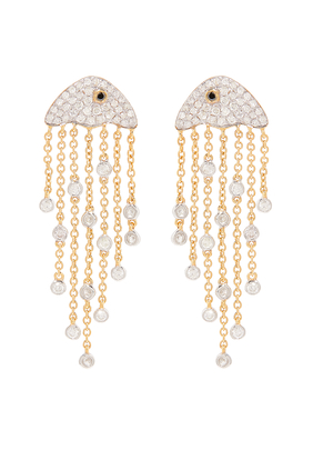 Maxi Jellyfish Drop Earrings, 18K Yellow & White Gold with Diamonds